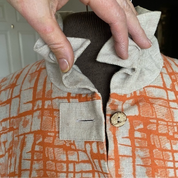 ((( Terra SJ ))) 80% linen apparel fits Sm to M‎ed blazers or top unique design - Picture 7 of 16